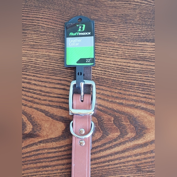 2 /$15. New Brown Leather Dog Collar Ruffmaxx Size 22" NWT - Picture 2 of 7